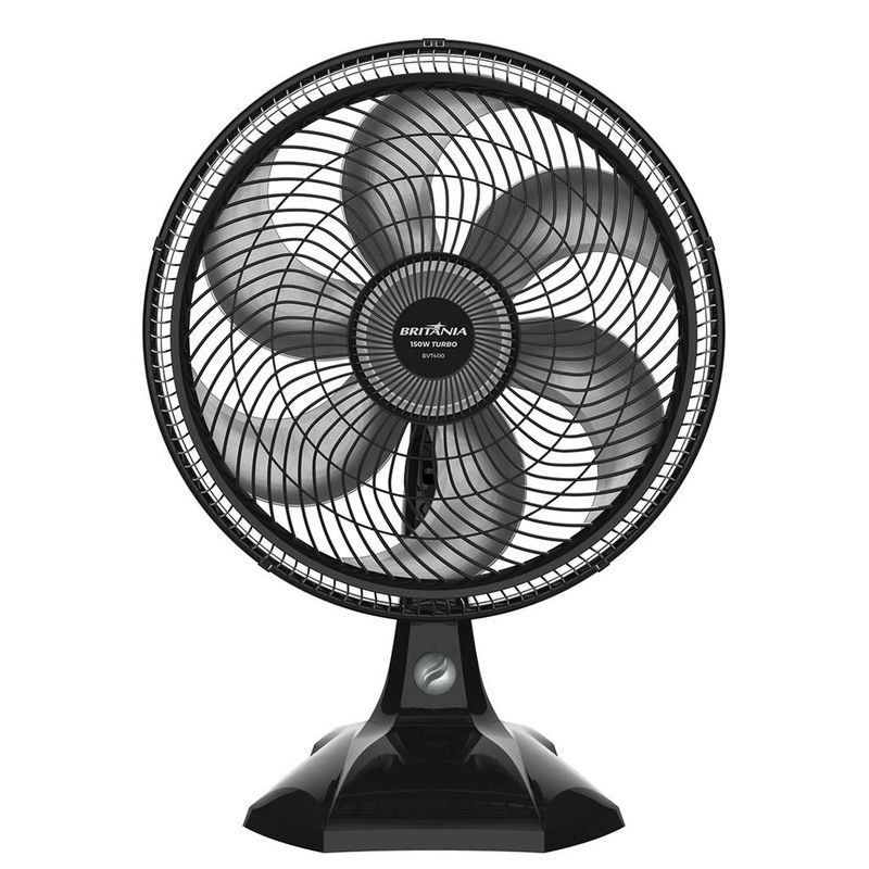 Ventilador de Mesa 6 Pás Britânia Turbo Preto 40 Cm - 110v - Bvt400