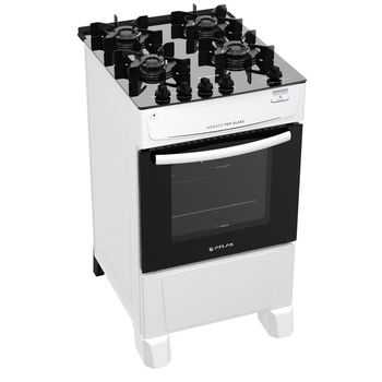 Fogão 4 Bocas Atlas Mônaco Top Glass Acendimento Automático