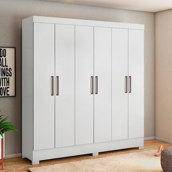 Guarda Roupa Casal com Pés 6 Portas Prático Demóbile
