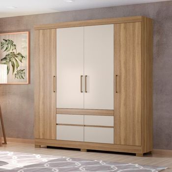 Guarda Roupa Casal com Pés 4 Portas Bilbão Demóbile