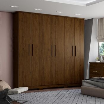 Guarda Roupa Casal 6 Portas 3 Gavetas Cover Henn