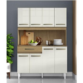 Cozinha Compacta 8 Portas 1 Gaveta com Tampo Cleo Aramóveis