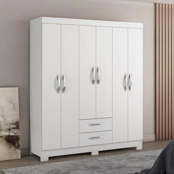 Guarda Roupa Casal Flex com Pés 6 Portas 2 Gavetas NT5130 Notável
