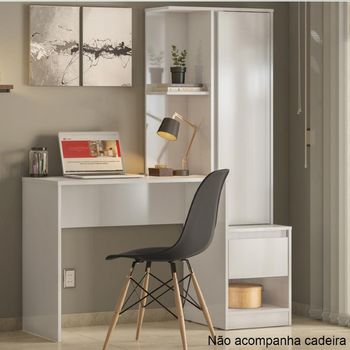 Escrivaninha com Armário 1 Porta 1 Gaveta Morada Demobile