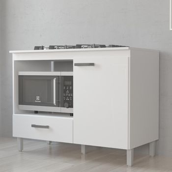 Balcão para Cooktop 5 Bocas 1 Porta 1 Gaveta com Tampo Roma Moveis Sul