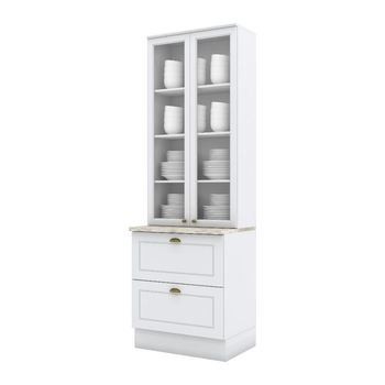 Cristaleira 2 Portas de Vidro 2 Gavetas em MDF Americana C357 Henn