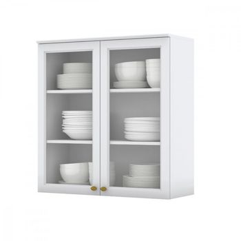 Armário Aéreo 2 Portas de Vidro em MDF Americana C366 Henn