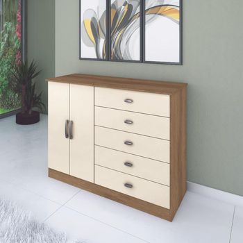 Cômoda 2 Portas 5 Gavetas Detroit Móveis Sul