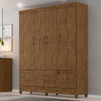 Guarda Roupa Casal com Pés 6 Portas 2 Gavetas MS912 Moval