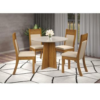 Conjunto Sala de Jantar Mesa Lavinia e 4 Cadeiras Roma Viero