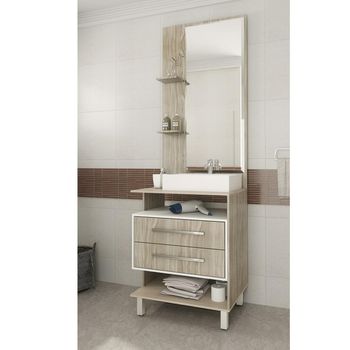 Conjunto para Banheiro 2 Gavetas Dinamarca Móveis Sander