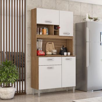 Cozinha Compacta 4 Portas 1 Gaveta com Tampo Malta Demobile