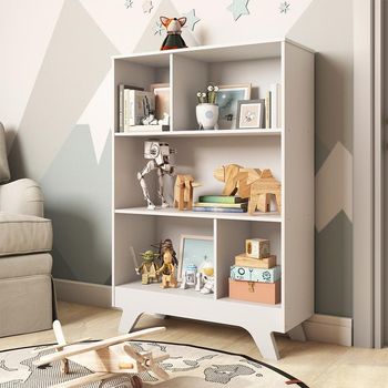 Estante 5 Nichos MDF Retrô Móveis Peroba