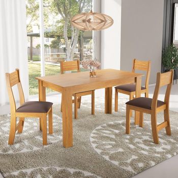 Conjunto Mesa 136cm e 4 Cadeira Filipa Viero