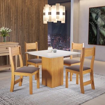 Conjunto Mesa 90cm e 4 Cadeiras Georgia Viero
