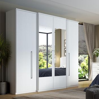 Guarda Roupa Casal Com Espelho 4 Portas Splendore Glass THB