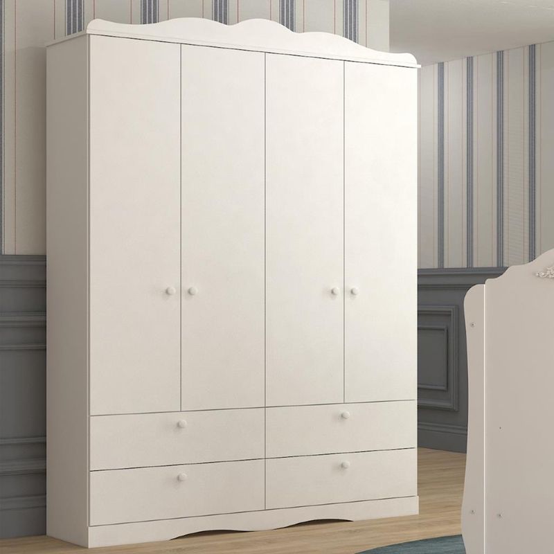 Guarda-Roupa-Infantil-4-Portas-e-4-Gavetas-Encanto-Permobili-Branco-S-V