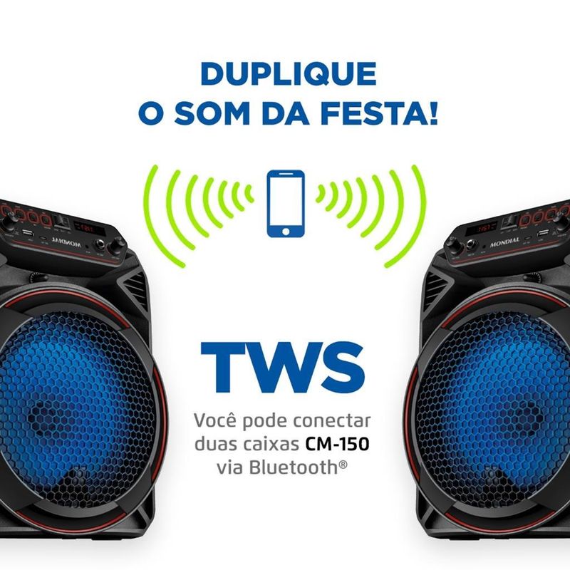 Caixa-de-Som-Mondial-CM-150-Amplificada-Connect-Party-Plus