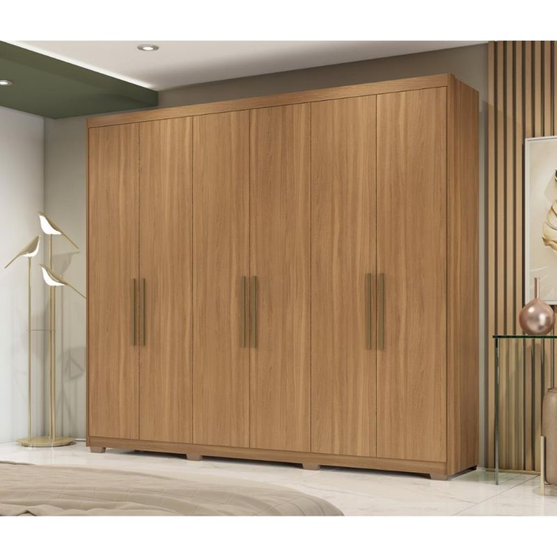 Guarda-Roupa-Casal-6-Portas-3-Gavetas-Sumatra-Demobile