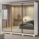 Guarda Roupa Casal com Espelho 3 Portas 6 Gavetas Spazio Super Glass 270 Lopas