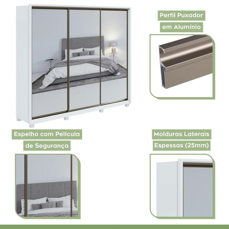 Guarda-Roupa-Casal-com-Espelho-3-Portas-6-Gavetas-Spazio-Super-Glass-270-Lopas