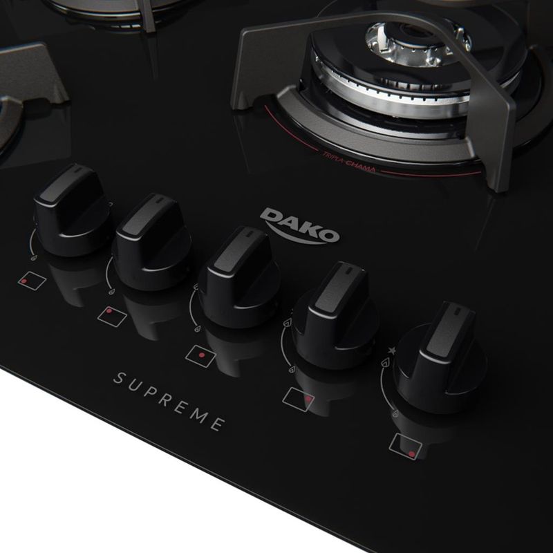 Cooktop-Dako-Supreme-a-Gas-5-Bocas-Acendimento-Automatico-e-Tripla-Chama