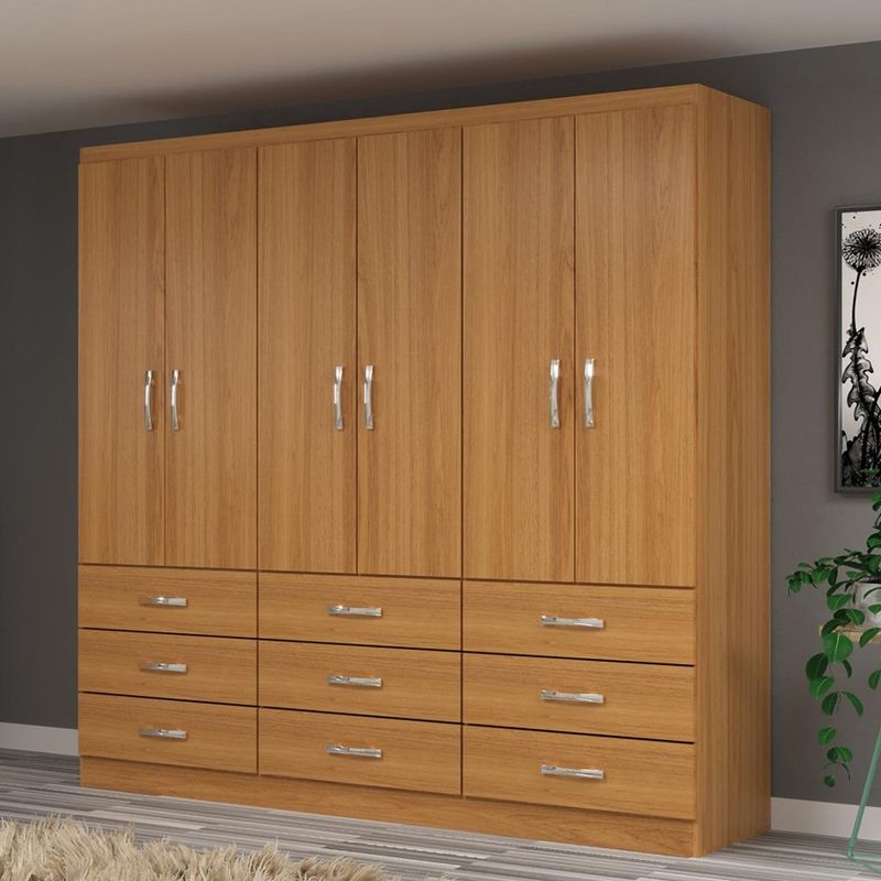 Guarda-Roupa-Casal-6-Portas-9-Gavetas-Bergamo-Evidencia