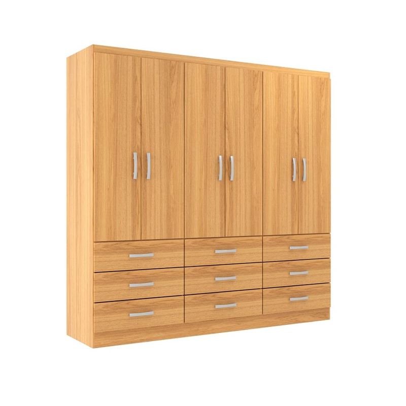 Guarda-Roupa-Casal-6-Portas-9-Gavetas-Bergamo-Evidencia
