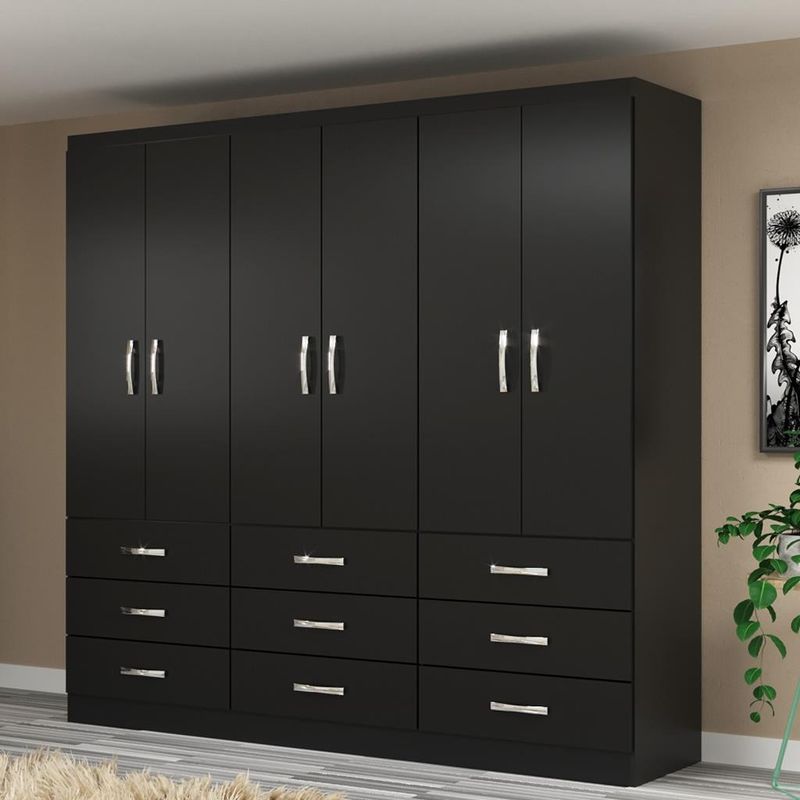 Guarda-Roupa-Casal-6-Portas-9-Gavetas-Bergamo-Evidencia