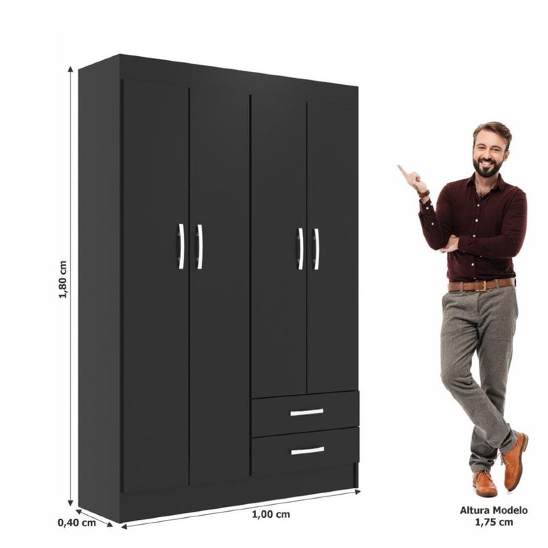 Guarda-Roupa-Solteiro-4-Portas-2-Gavetas-Atalaia-Evidencia-Moveis