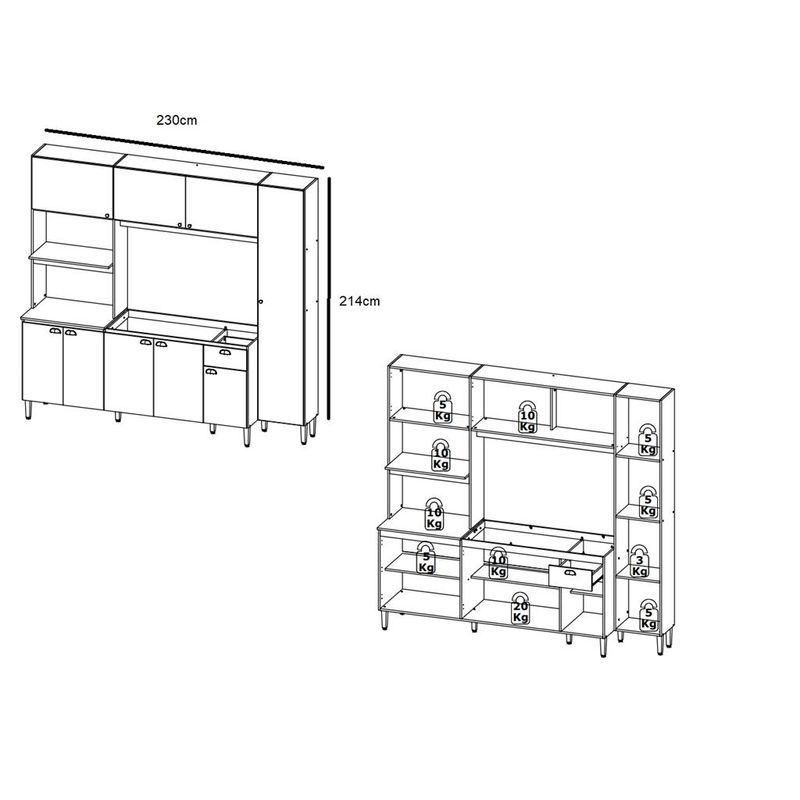 Cozinha-Compacta-9-Portas-1-Gaveta-para-Cuba-Moderna-THB