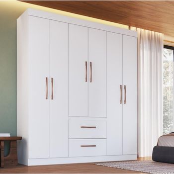 Guarda Roupa Casal 6 Portas 2 Gavetas Santiago Doripel