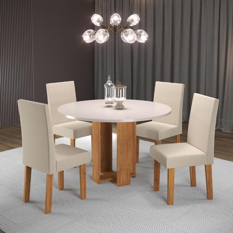 Conjunto-Sala-de-Jantar-Mesa-Redonda-90cm-Copacabana-4-Cadeiras-Sol-Viero