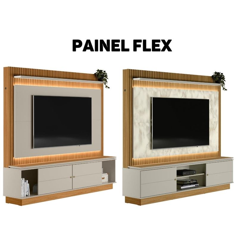 Rack-com-Painel-para-TV-ate-75-Polegadas-2-Portas-180cm-Led-Flex-Guararapes-Linea-Brasil