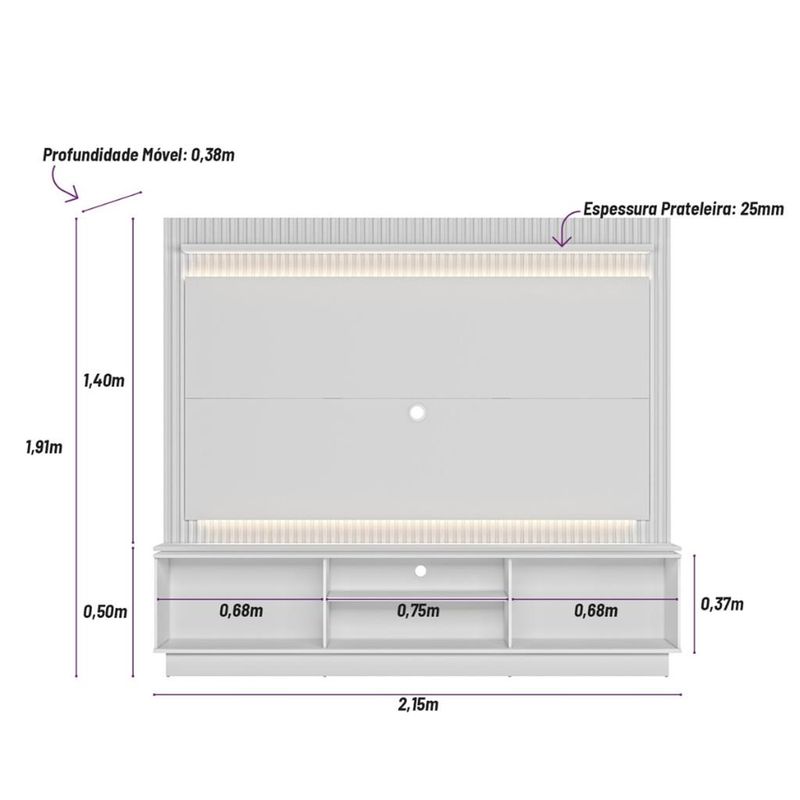 Rack-com-Painel-para-TV-ate-75-Polegadas-2-Portas-180cm-Led-Flex-Guararapes-Linea-Brasil