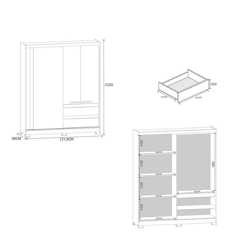 Guarda-Roupa-Solteiro-Espelho-2-Portas-2-Gavetas-Condor-Atualle