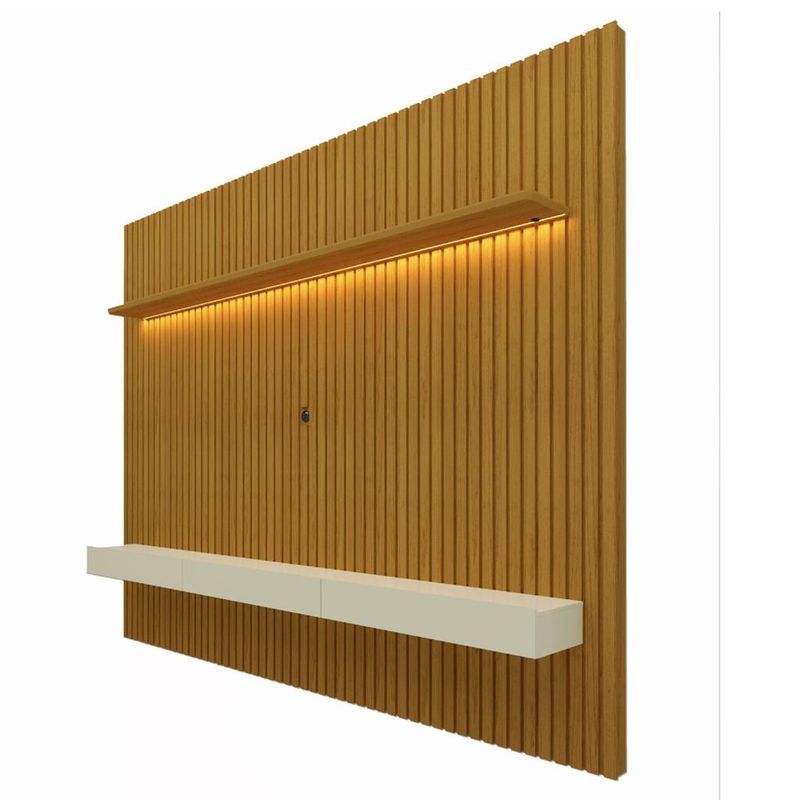 Painel-para-TV-ate-85-Polegadas-3-Gavetas-Led-Ripado-230-Nobre-Gelius