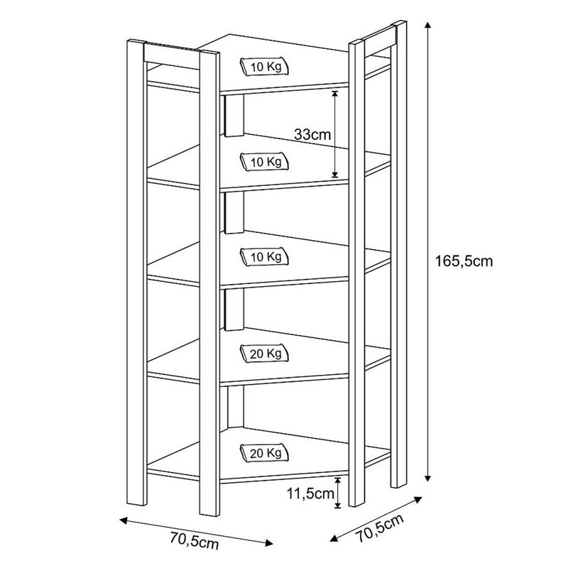 Estante-Canto-Obliquo-Multiuso-5-Prateleiras-AZ1020-Tecno-Mobili