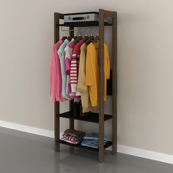 Armário Closet 3 Prateleiras e 1 Cabideiro Az-1029 Tecno Mobili