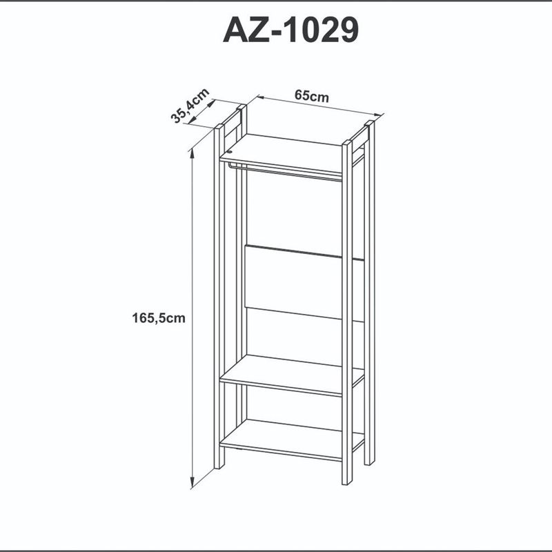 Armario-Closet-3-Prateleiras-e-1-Cabideiro-Az-1029-Tecnomobili
