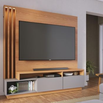 Estante Home Ripada para TV até 65 Polegadas com LED 2 Portas Humaitá Colibri