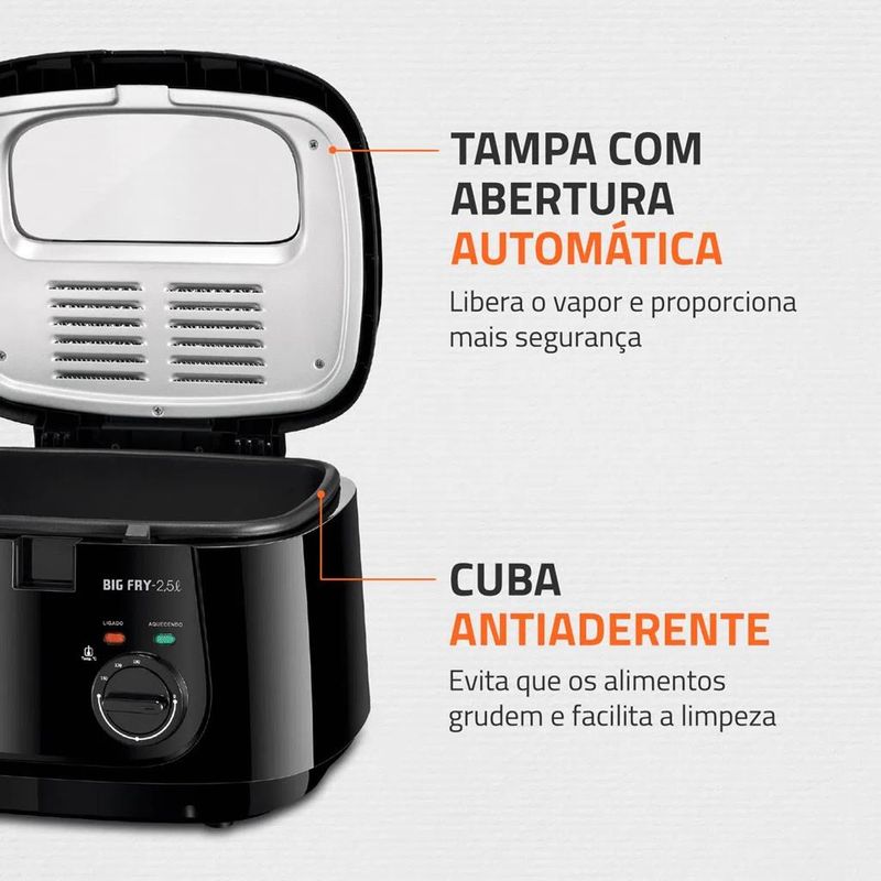 Fritadeira Elétrica Mondial com Óleo Big Fry FT-07 2,5L