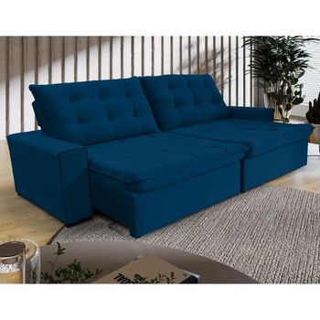 Sofá 4 Lugares Retrátil Reclinável 290cm Veludo Califórnia Woodx Estofados