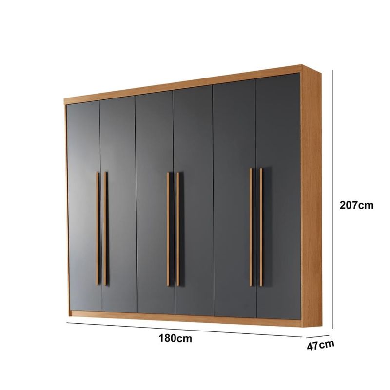 Guarda-Roupa-Casal-6-Portas-2-Gavetas-Hawai-Rufato