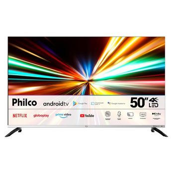 Smart TV LED 4K UHD Philco 50 Polegadas Android TV PTV50M8GAGCMBL