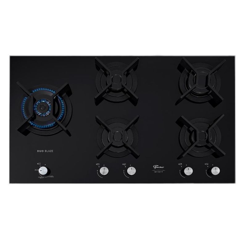 Cooktop-5-Bocas-Fischer-Tripla-Chama-Infinity-Mesa-Vidro