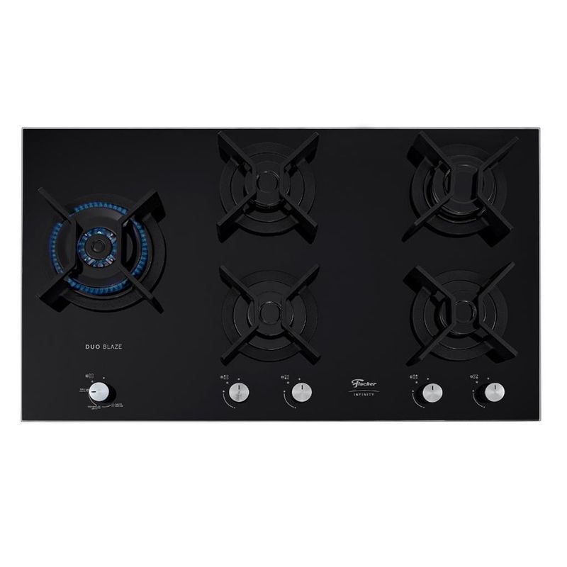 Cooktop-5-Bocas-Fischer-Tripla-Chama-Infinity-Mesa-Vidro