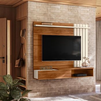 Painel Ripado para TV até 70 Polegadas 1 Porta Vegas Mobler