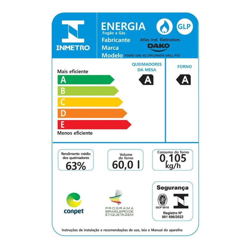 Fogao-4-Bocas-Dako-Diplomata-com-Grill