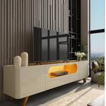 Rack-para-TV-de-Ate-85-Polegadas-2-Portas-1-Gaveta-LED-com-Pes-de-Madeira-Nobre-Gelius-